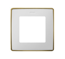 Simon 82 Detail Белый, основание золото Рамка 1-ая
