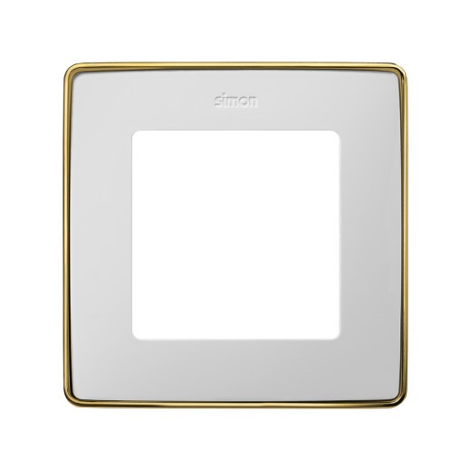 Simon 82 Detail Рамка, 1 пост, белый, основание золото