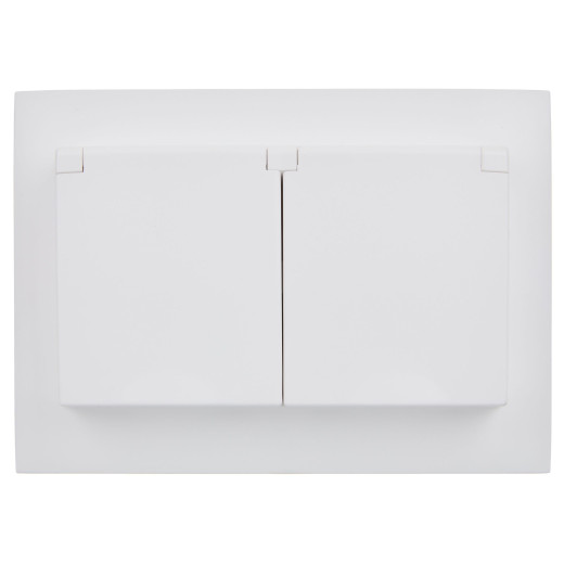 SKANDY Роз. 2-я с кр. 16А в сб IP44 SK-R12W арк. бел. IEK