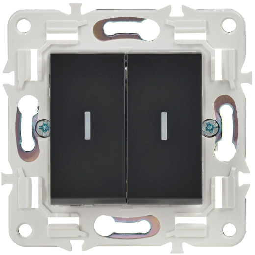 SKANDY Выключ. 2-кл. с инд. 10А SK-V09Bl черн. IEK