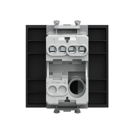 Выключатель одноклавишный модульный, Avanti, черный матовый, 2 модуля