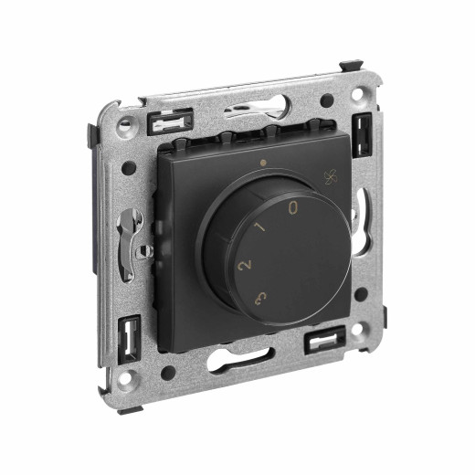 Механизм управления вентиляторами в стену, Avanti, черный матовый