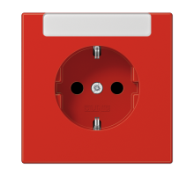 JUNG SCHUKO®-розетка 16 A / 250 B ~с дополнительной защитой и полем для надписи, красный