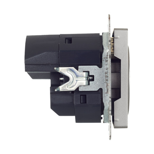 BRITE Роз. с з/к/ш 16А с USB A+A 3,1А РЮш10-2-БрС сталь IEK