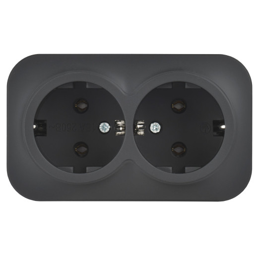 GLORY Роз. 2-я с з/к без з/ш о/у 16А РС22-3-ХЧм черн. м. IEK