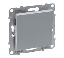 Legrand/Daccord SUNO Алюминий Выключатель без фиксации (кнопка) 6А 250В. Безвинтовые зажимы.
