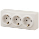 Розетка ЭРА Эксперт 11-2209-02 тройная с заземлением 3х2P+E Schuko со шторками 16A-250В IP20 ОУ горизонт. сл.кость