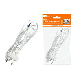 TDM Шнур с плоской вилкой ШУ02 ШВВП 2х0,75мм2 1,7 м. белый