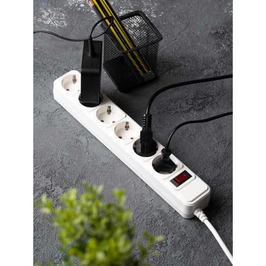 Сетевой фильтр 6*1,8м 10А/2,2кВт с выкл. c/з ПВС 3x0,75 Блокбастер EKF PROxima