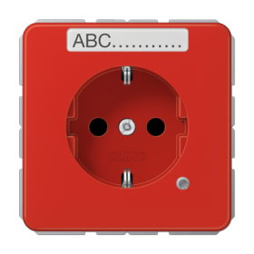 JUNG SCHUKO-розетка с полем для надписи и индикатором, красная