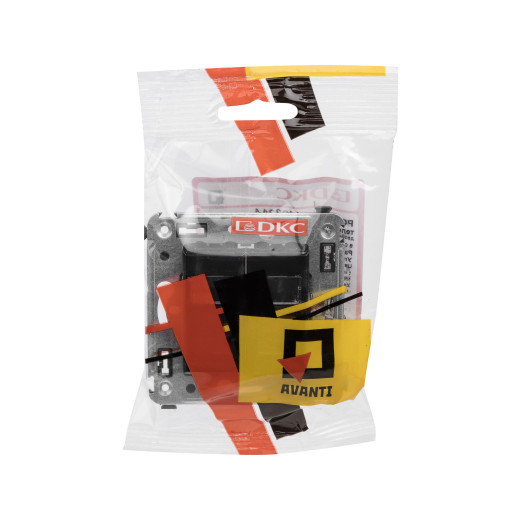 Телефонная розетка RJ-12 в стену двойная, Avanti, черный квадрат