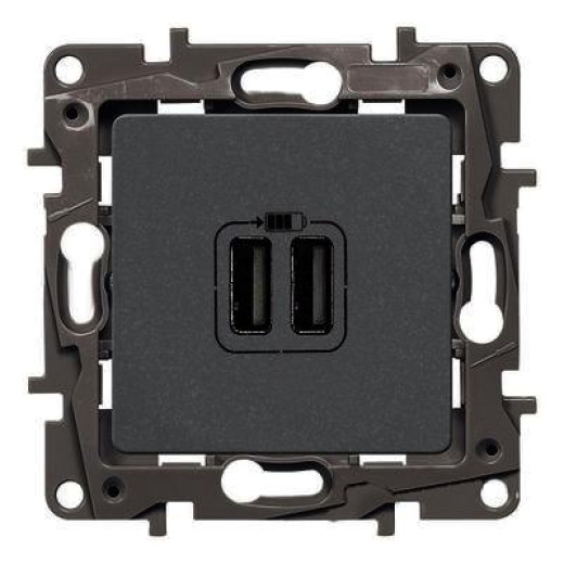 Зарядное устройство USB тип А / тип А - Legrand Etika - 3000мА 15Вт - антрацит