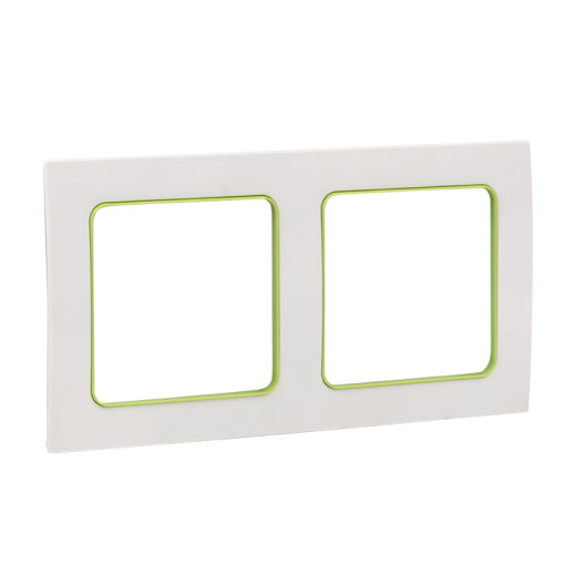 Стокгольм Рамка 2-местная белая с линией цвета зеленый EKF PROxima