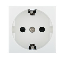 Ecoplast LK45 Розетка с з/к, со шторками глянцевая поверхность (белый)