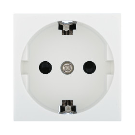 Ecoplast LK45 Розетка с з/к, со шторками глянцевая поверхность (белый)