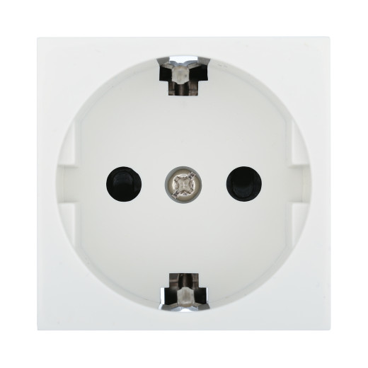 LK45 Розетка с з/к, со шторками глянцевая поверхность (белый)