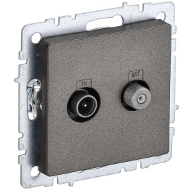 IEK BRITE BASE Темн.бронза Розетка двойная TV+SAT РТВ/РСп12-БрТБ