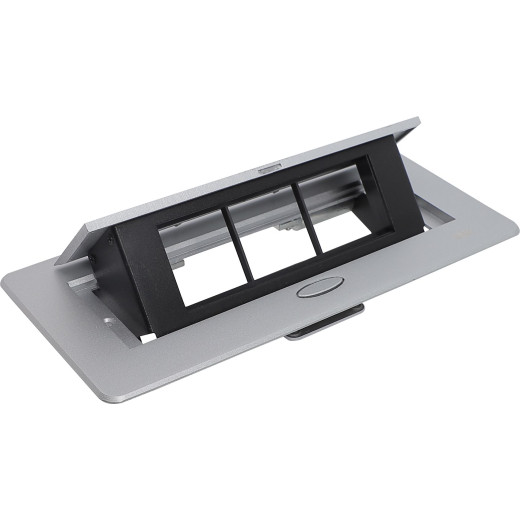 PRIMER Блок розеточный с выдвиж. крышкой 6 мод. сереб. IEK