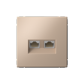 Systeme Electric ArtGallery Песочный Розетка двойная компьютерная RJ45+RJ45, кат. 5е, механизм