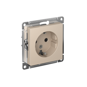 Systeme Electric AtlasDesign Песочный Розетка с/з со шторками, 16А, механизм