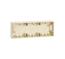 Simon 27 Play Слоновая кость Коробка 3-ая для открытой проводки, 86х93х37мм