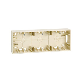 Simon 27 Play Слоновая кость Коробка 3-ая для открытой проводки, 86х93х37мм