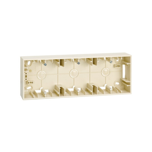 Коробка на 3 поста для открытой проводки, 86х93х37мм, S27Pl, сл.кость