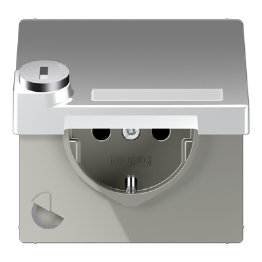 SCHUKO розетка с крышкой и полем для надписи