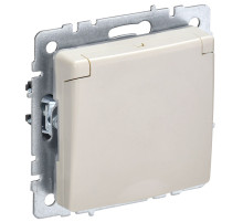 IEK BRITE BASE Бежевый Розетка 1-м с/з с защ шторк и крышк 16А IP20 РСбш10-3-БрКр