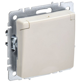 IEK BRITE BASE Бежевый Розетка 1-м с/з с защ шторк и крышк 16А IP20 РСбш10-3-БрКр