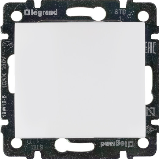 Выключатель одноклавишный - Legrand Valena - 10А 250В схема 1 безвинтовые зажимы - белый