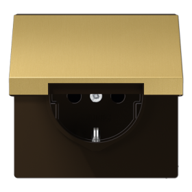 JUNG SCHUKO®-розетка 16 A / 250 B ~ с крышкой, латунь Classic
