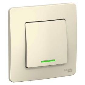 Systeme Electric Blanca внутр Молочный Выключатель 1-клавишный с подсветкой, 6А, 250B