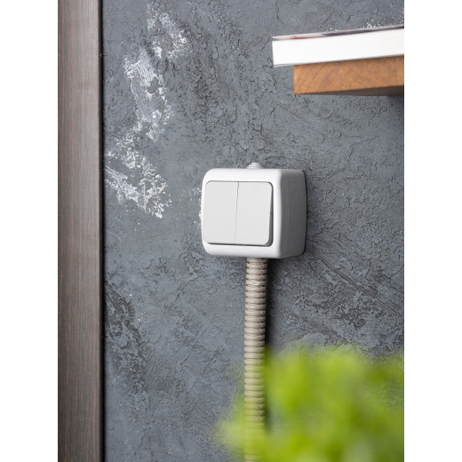 Мурманск Выключатель 2-клавишный 10А IP54 серый EKF