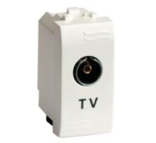 DKC Brava TV розетка с согласующим сопротивлением (универсальная), черная, 1модуль