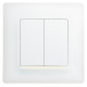 Выключатель двухклавишный с подсветкой/индикацией - Legrand Etika - 10А 250В безвинтовые зажимы - белый