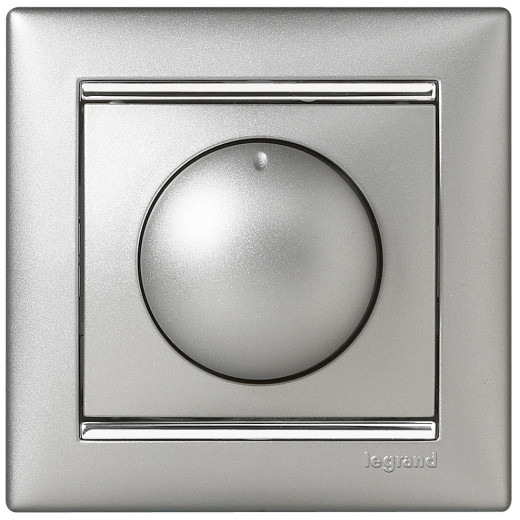Диммер поворотно-нажимной - Legrand Valena - 400Вт - алюминий