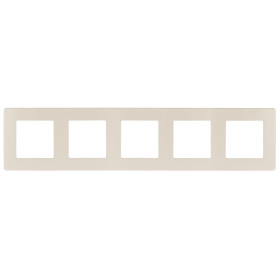 ЭРА Рамка для розеток и выключателей Серия 12 12-5105-02 на 5 постов, Сатин, слоновая кость