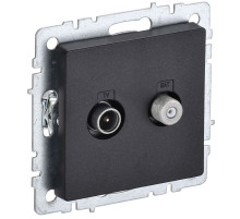 IEK BRITE BASE Черный Розетка двойная TV+SAT РТВ/РСп12-БрЧ