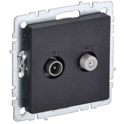 BRITE Роз. двойная TV+SAT РТВ/РСп12-БрЧ черн. IEK