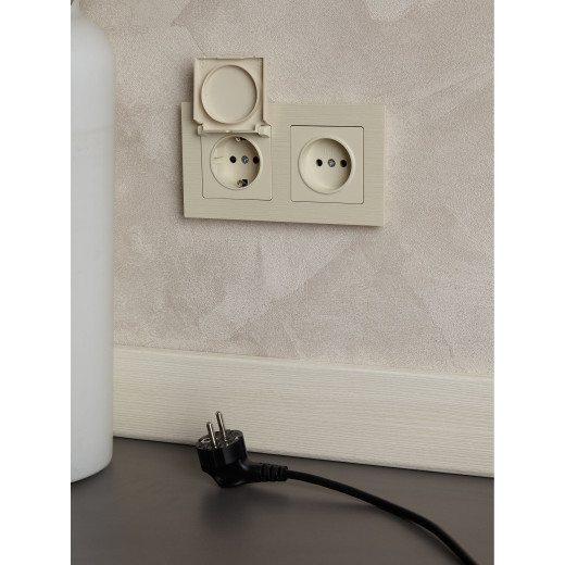 BRITE Рамка 2-мест. РУ-2-Бр беж. рифленый IEK