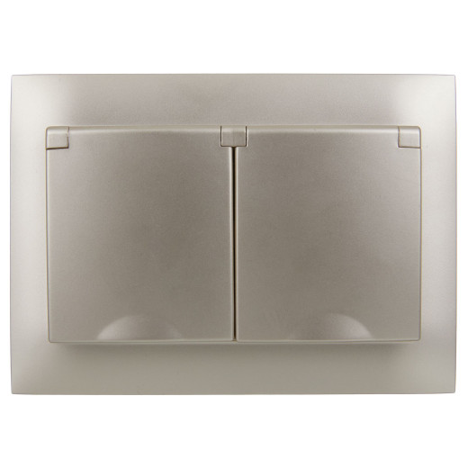 SKANDY Роз. 2-я с кр. 16А в сб IP44 SK-R12Sh шамп. IEK