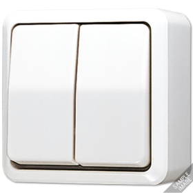 JUNG Выключатель для накладного монтажа сдвоенный слоновая кость