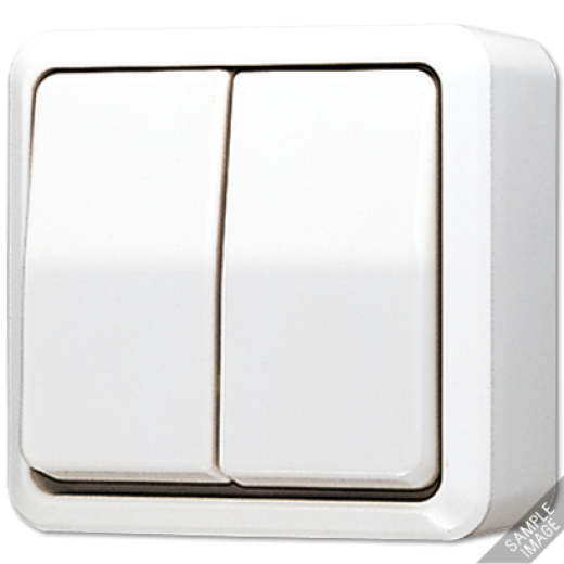 Выключатель для накладного монтажа сдвоенный, слоновая кость