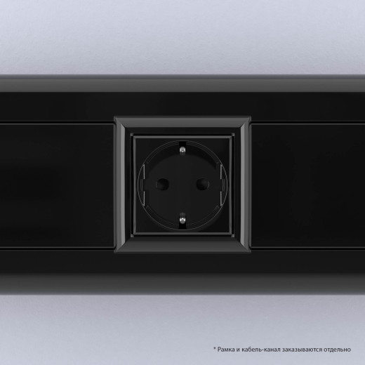 Розетка модульная, 2P+E, с з/ш, Avanti, черный квадрат, 2 модуля