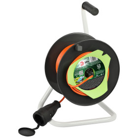 ЭРА Удлинитель силовой RP-1-2x1.5-50m на пластиковой катушке без заземления 1 розетка 50м ПВС 2x1,5мм2