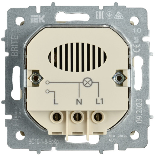 BRITE Выключ. карточный 30А ВС10-1-8-БрКр беж. IEK