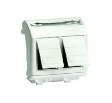 DKC Brava Компьютерная розетка RJ-45, кат.5Е (2 разъема АМР), белая, 2 мод.