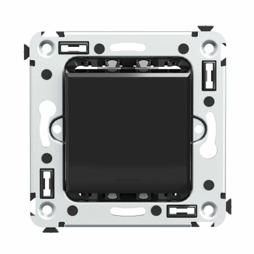 Инвертор одноклавишный в стену, Avanti, черный квадрат