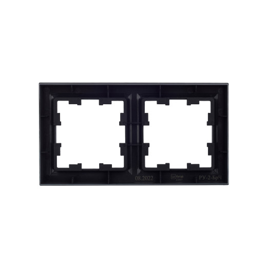 BRITE Рамка 2-мест. РУ-2-БрЧ черн. IEK
